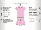 Soft Cotton Short Sets for Girls ( 1 Set) |  Anti-Bacterial Chemical Free Nightwear | Ages 2-16Y