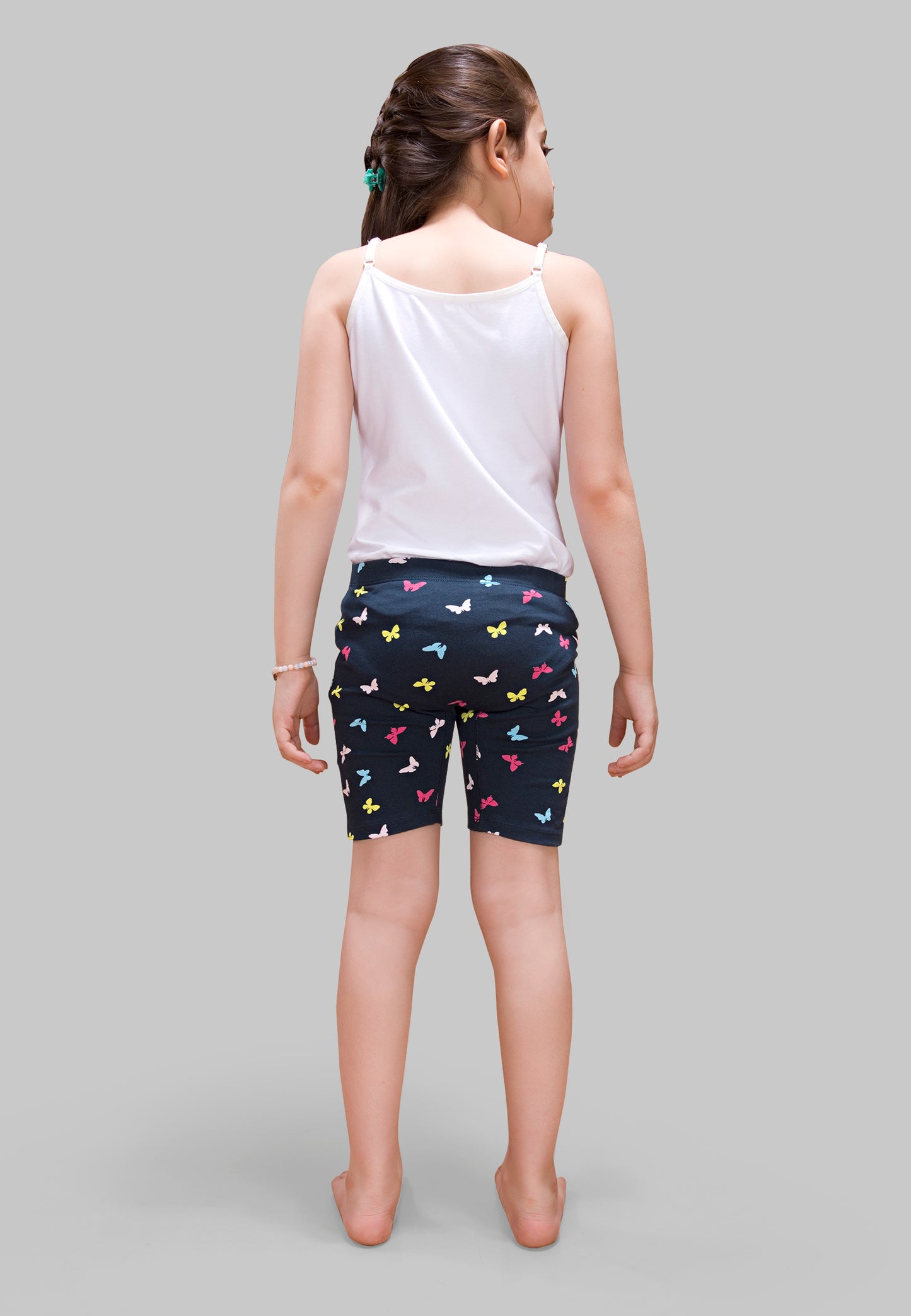 Girls Butterfly Cycling Shorts - | Soft, Anti-Microbial & & Smart Waistband Technology - Cotton Lycra | Girls' Inner Shorts, Athletic & Biker Shorts for Kids - Pack of 3