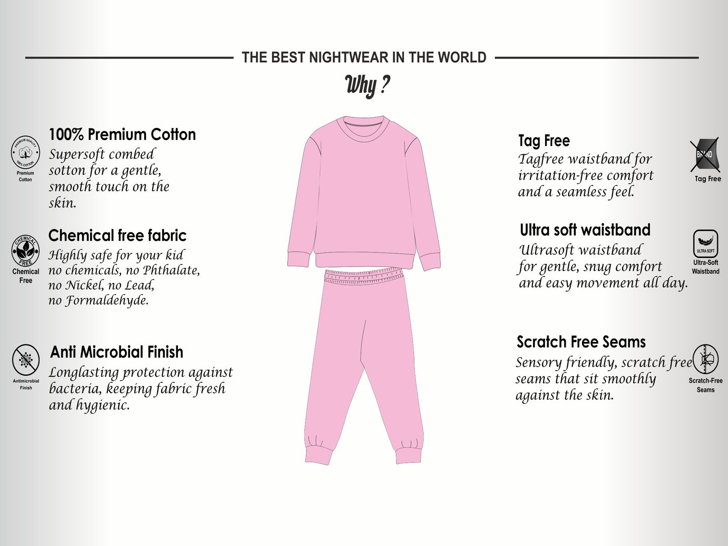 Tresnova Cotton Knit Full Sleeves Antimicrobial Finish Unicorn Printed Coordinating T-shirt And Joggers Set-Rosepink