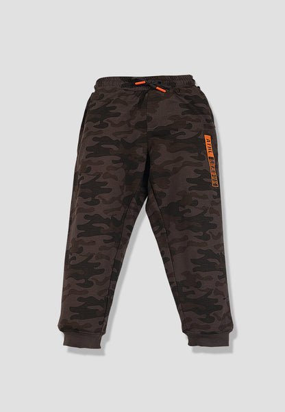 Tresnova Cotton Knit Full Sleeves Antimicrobial Finish Grey Camoflague Printed Jogger Track Pant -Camoflague