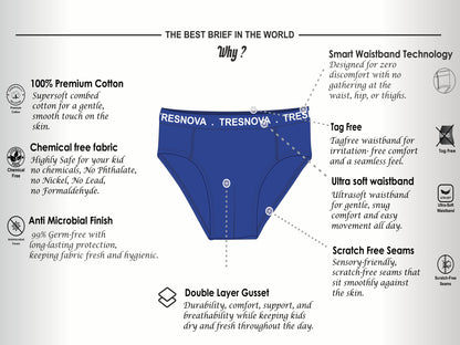 Boys’ Soft Game Print Cotton Briefs | Kids Underwear with Anti-Microbial Finish & Smart Waistband Technology - Pack of 3