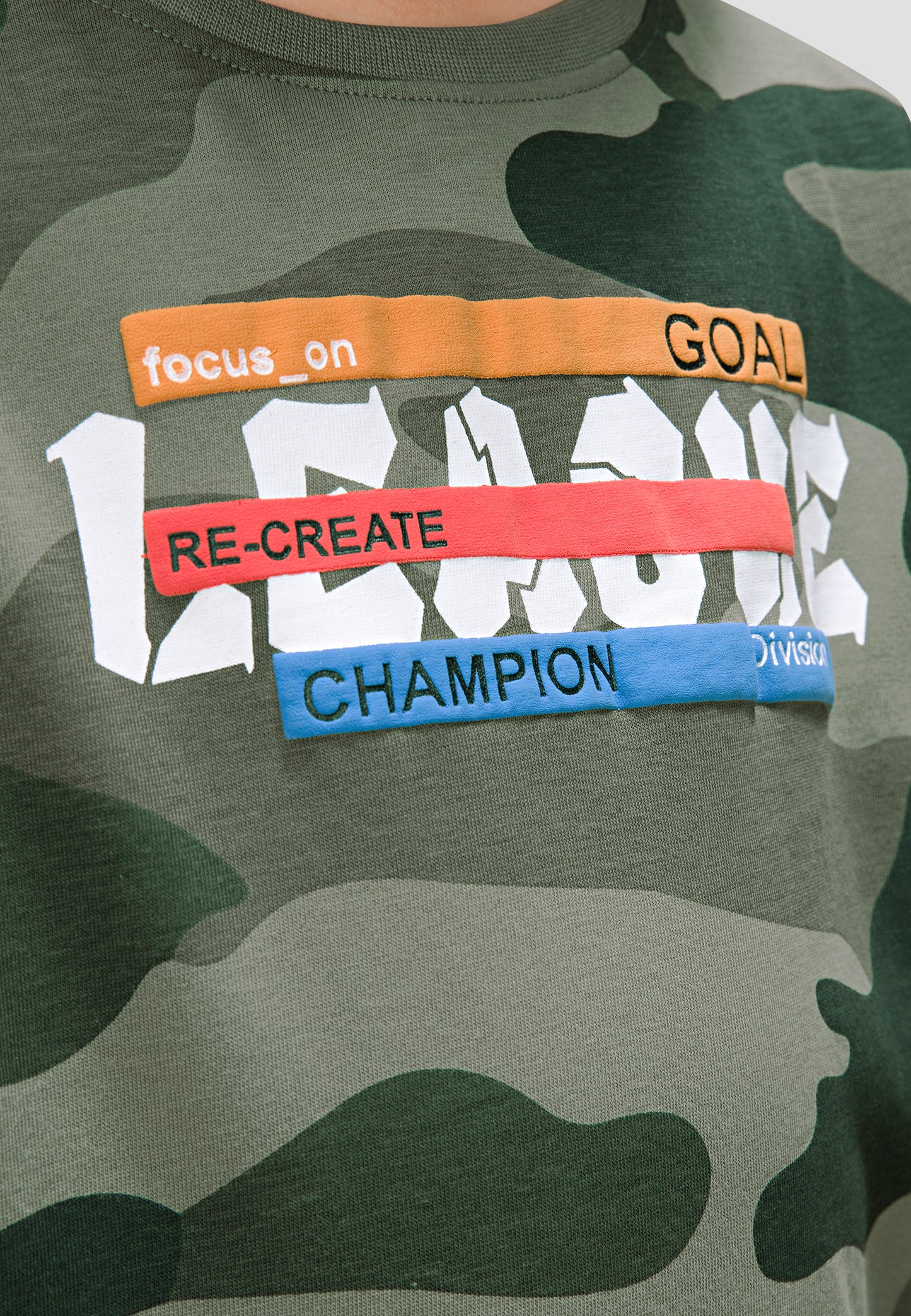 Tresnova Cotton Knit Full Sleeves Antimicrobial Finish Champion Printed Coordinating T-shirt And Joggers Set-Camouflage