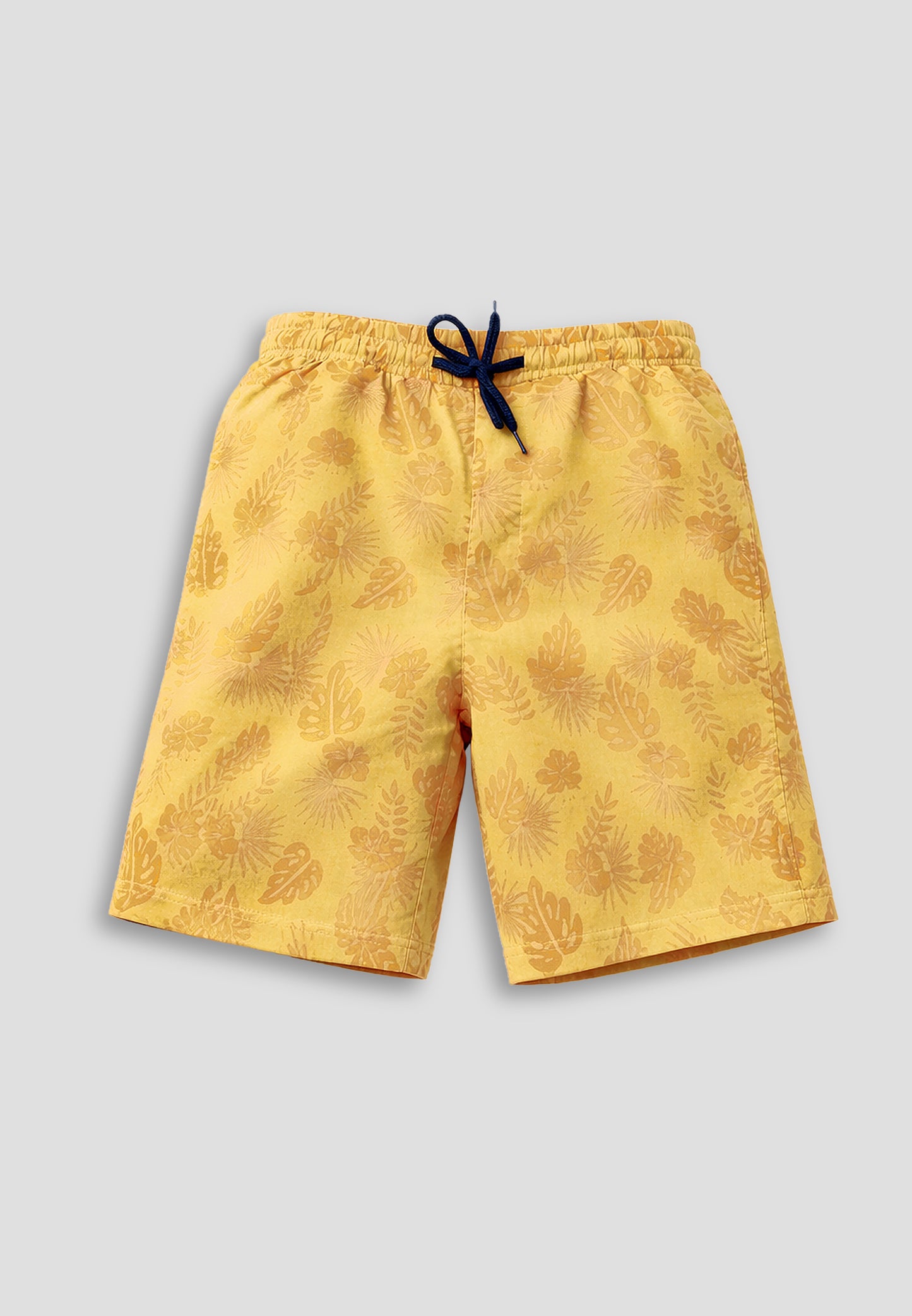 TRESNOVA Cotton Anti-Microbial & Smart Waistband Technology  Varsity Printed  Soft Shorts Pack of 2- Navyblue & Yellow