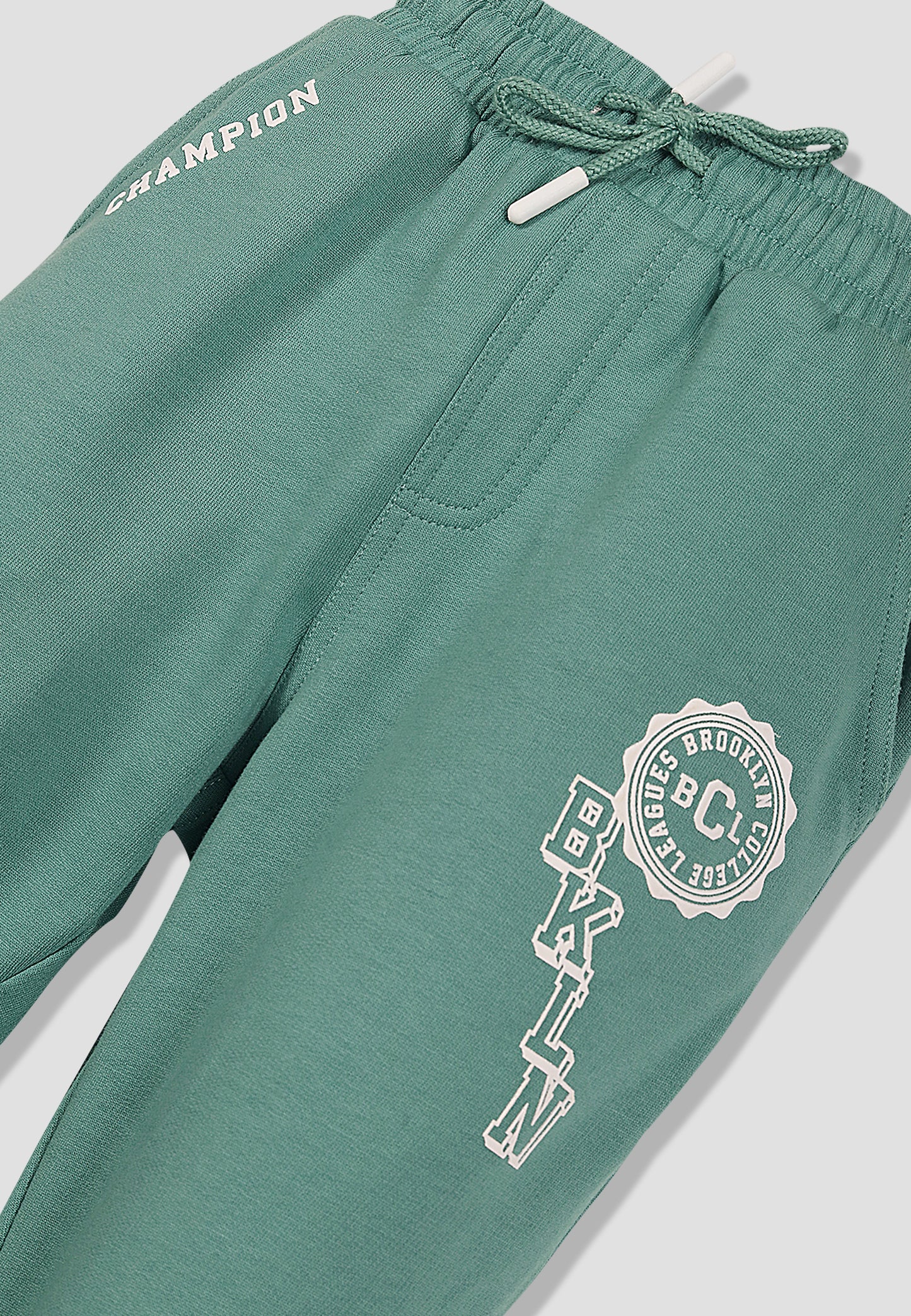 Tresnova Cotton Knit Full Sleeves Antimicrobial Finish Champion Printed Jogger Track Pant -Green