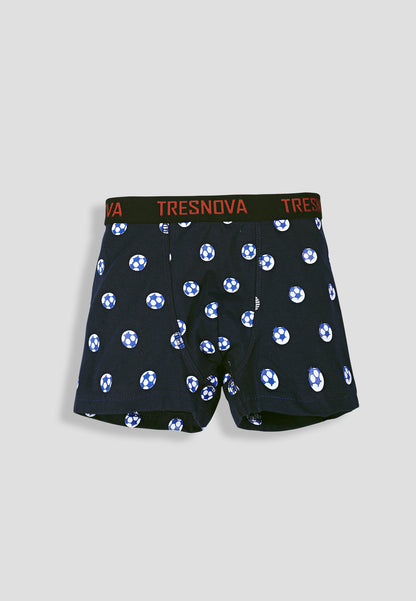 Boys’ Soft Football Print Cotton Boxer Briefs | Kids Underwear with Anti-Microbial Finish & Smart Waistband Technology - Pack of 3