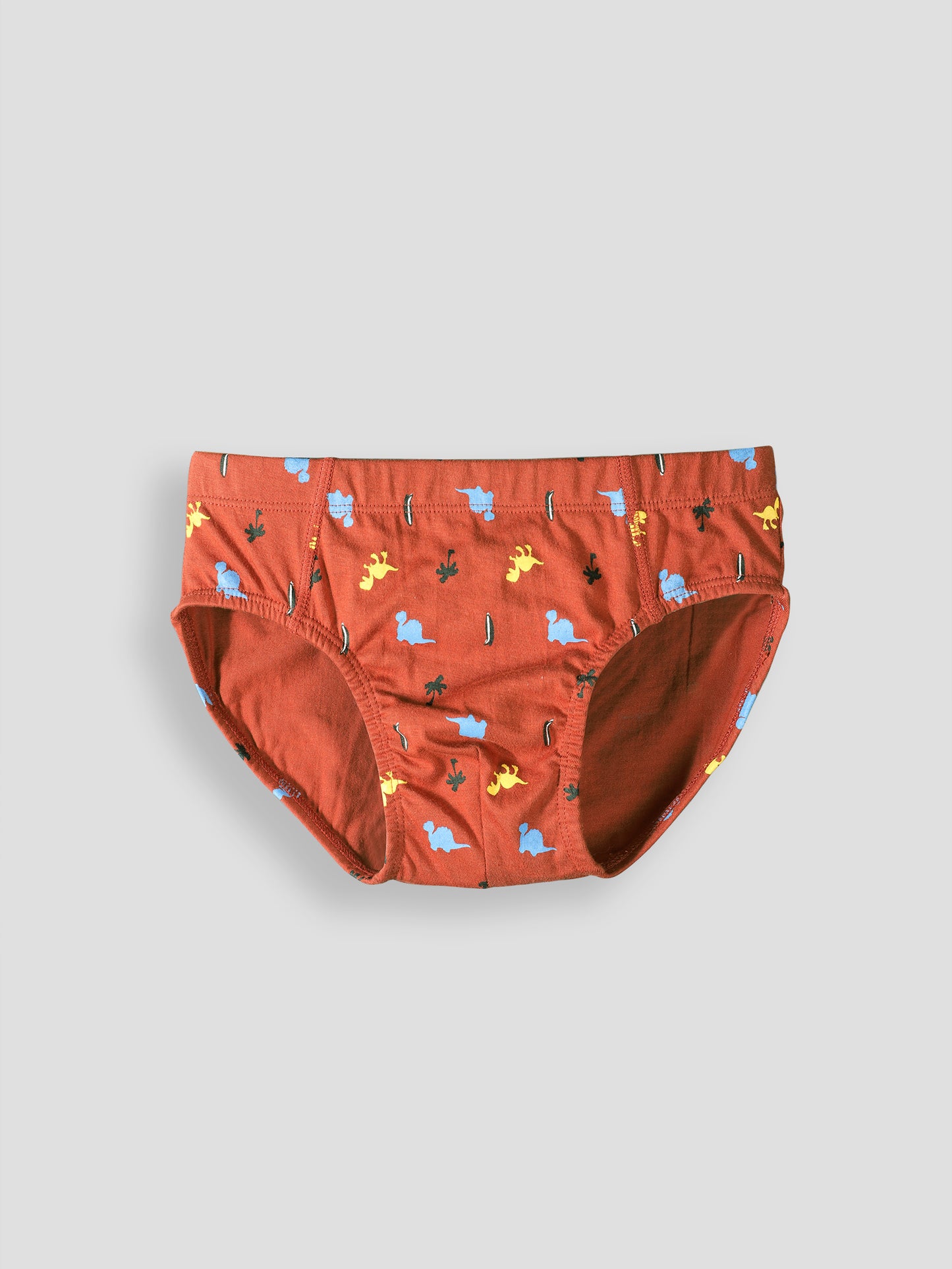 Boys’ Soft Dinosaur Print Cotton Briefs | Kids Underwear with Anti-Microbial Finish & Smart Waistband Technology - Pack of 3