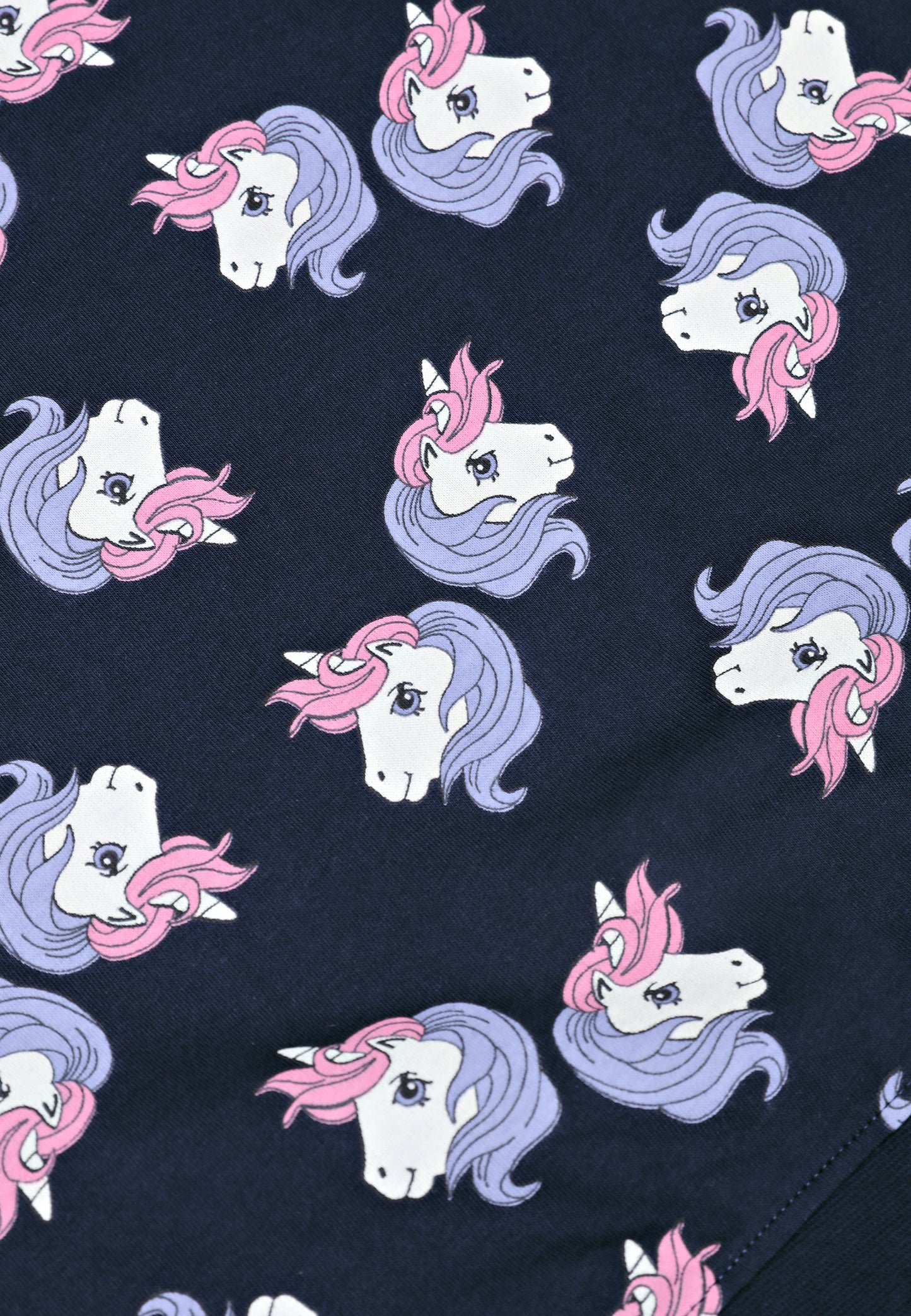 Tresnova Cotton Knit Full Sleeves Antimicrobial Finish Unicorn Printed Coordinating T-shirt And Joggers Set-Navy Blue