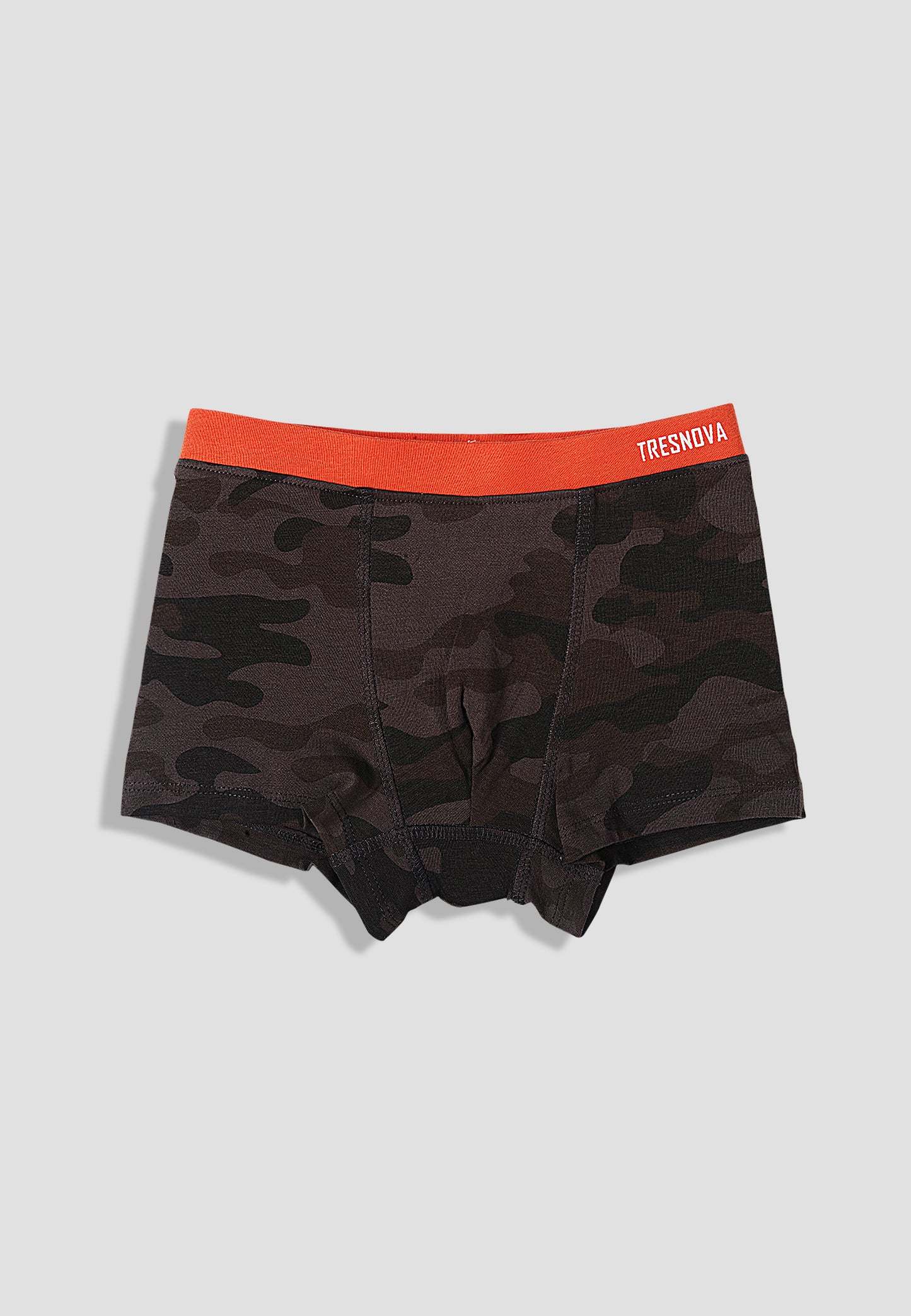 TRESNOVA Cotton Anti-microbial Finish & Smart Waistband Technology Camoflague Printed Soft Boxer Briefs Pack of 3 - Yellow camoflague & Orange