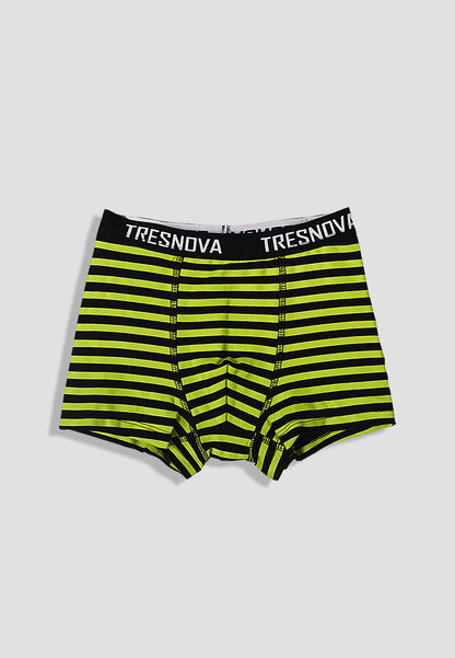 TRESNOVA Cotton Anti-microbial Finish & Smart Waistband Technology Space Printed Soft Boxer Briefs Pack of 3 - Black Green & Orange