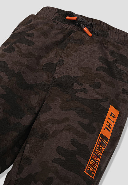 Tresnova Cotton Knit Full Sleeves Antimicrobial Finish Grey Camoflague Printed Jogger Track Pant -Camoflague