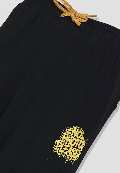 Tresnova Cotton Knit Full Sleeves Antimicrobial Finish Game Printed Jogger Track Pants ( Pack of 2)-Tealblue, Black