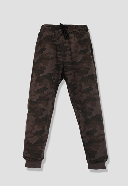 Tresnova Cotton Knit Full Sleeves Antimicrobial Finish Camoflague Printed Coordinating T-shirt And Joggers Set-Camoflague