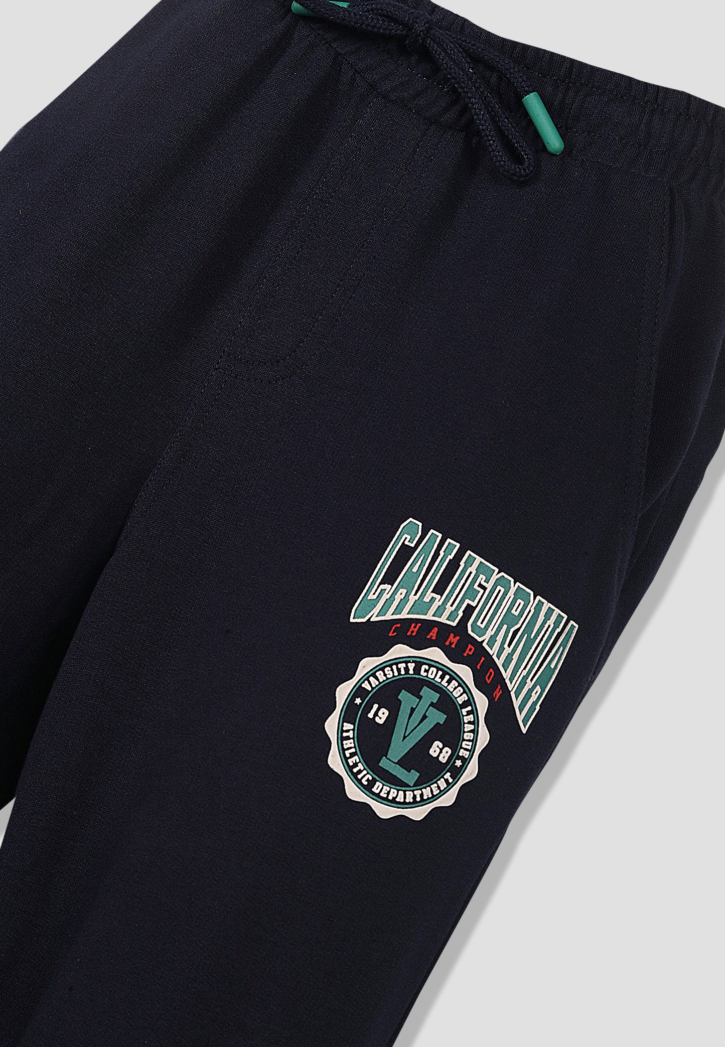 Tresnova Cotton Knit Full Sleeves Antimicrobial Finish Athletic Printed Jogger Track Pant -Navyblue