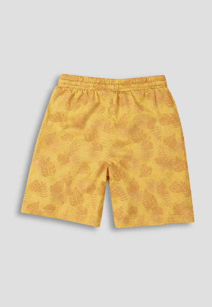 TRESNOVA Cotton Anti-Microbial & Smart Waistband Technology  Varsity Printed  Soft Shorts Pack of 2- Navyblue & Yellow