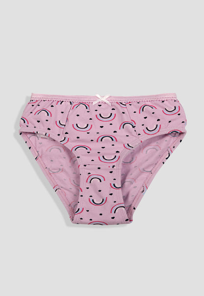 TRESNOVA Cotton Lycra Anti-microbial Finish & Smart Waistband Technology Floral Printed Soft Panties Pack of 3 -Pink Purple & Offwhite