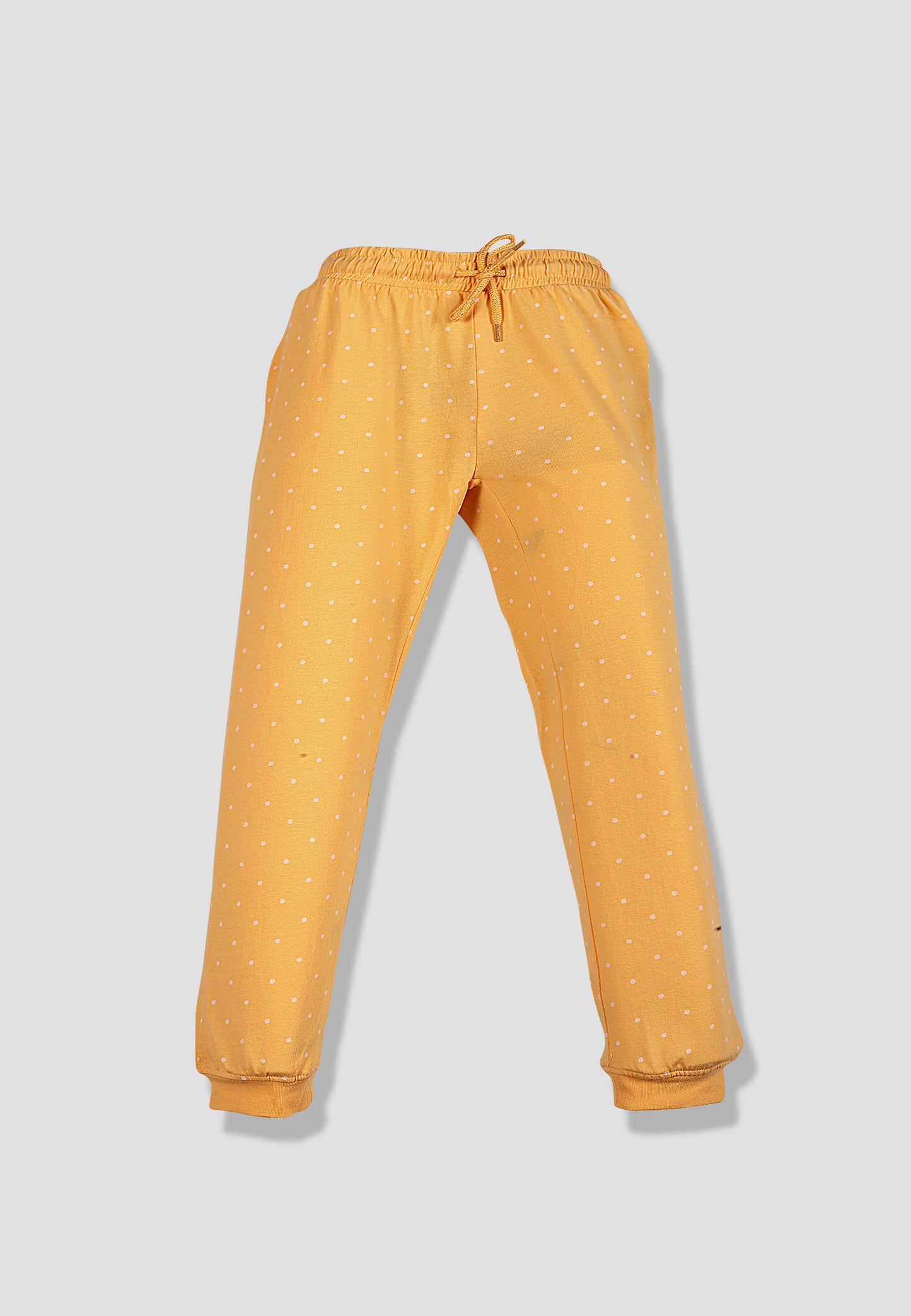 Tresnova Cotton Knit Full Sleeves Antimicrobial Finish Fox Printed Coordinating T-shirt And Joggers Set-Yellow