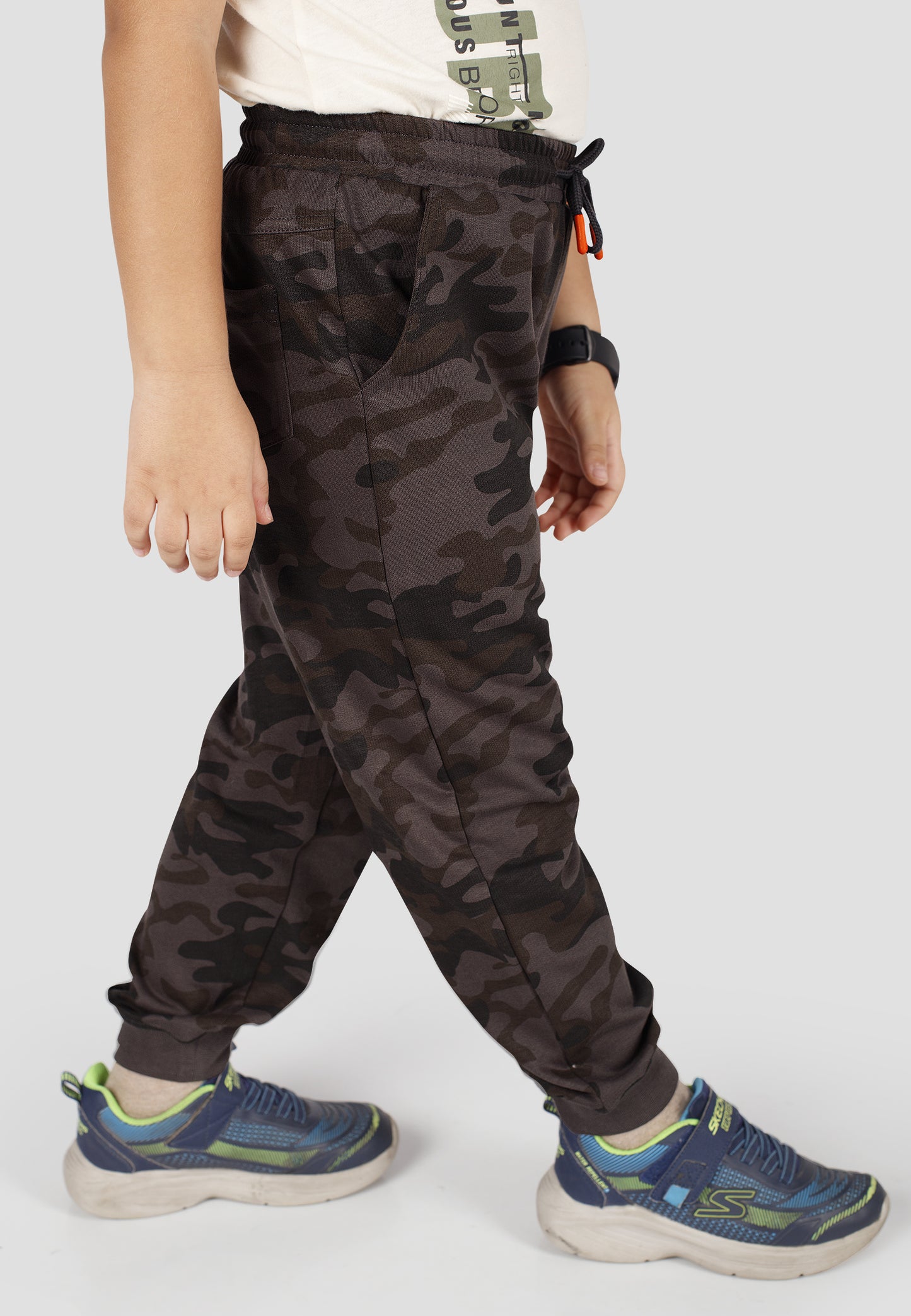 Tresnova Cotton Knit Full Sleeves Antimicrobial Finish Grey Camoflague Printed Jogger Track Pant -Camoflague