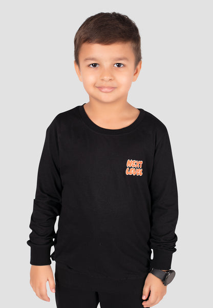 Tresnova Cotton Knit Full Sleeves Antimicrobial Finish Graffiti Printed Coordinating T-shirt And Joggers Set-Black