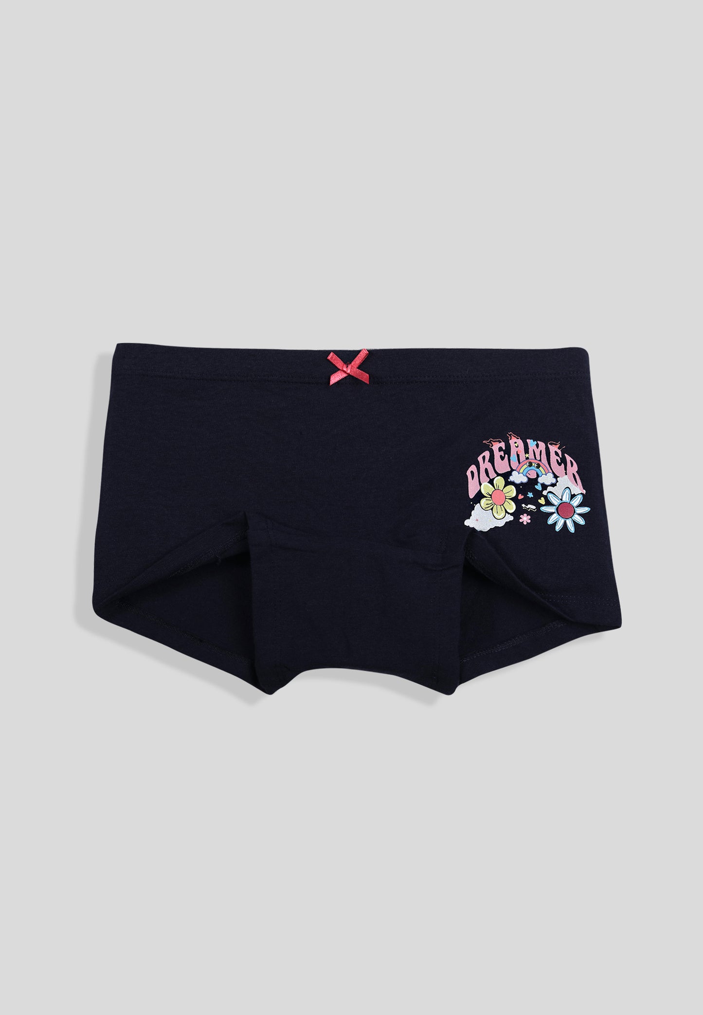 TRESNOVA Cotton Lycra Anti-microbial Finish & Smart Waistband Technology Floral Printed Soft Boxer Panties Pack of 3 -Navyblue Green & Pink