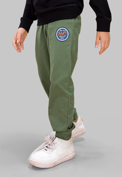 Tresnova Cotton Knit Full Sleeves Antimicrobial Finish Space Printed Jogger Track Pants ( Pack of 2)- Navy Blue, Olive Green