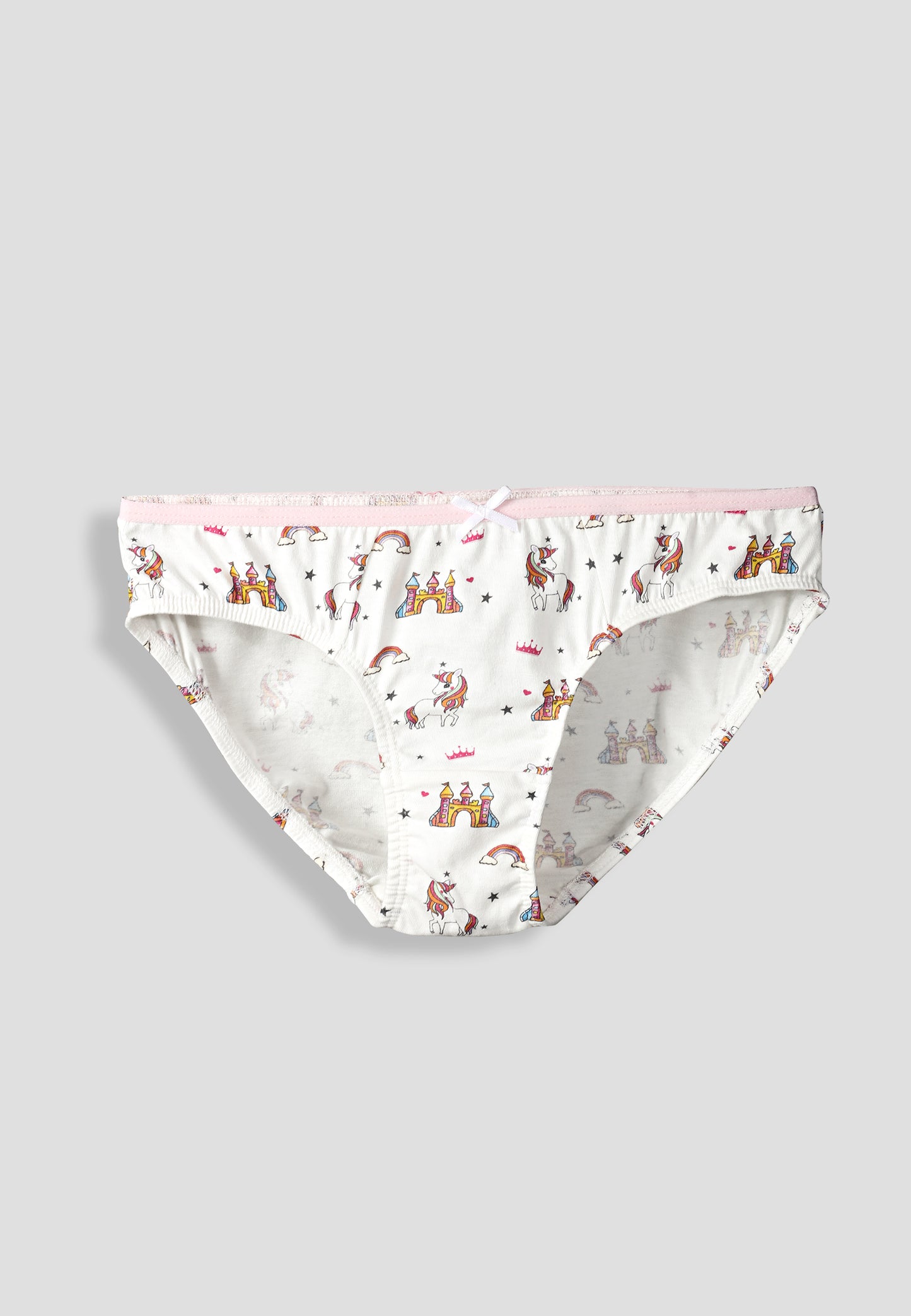 Girls’ Soft Unicorn Print Cotton Lycra Briefs/Panties | Kids Underwear with Anti-Microbial Finish & Smart Waistband Technology - Pack of 3