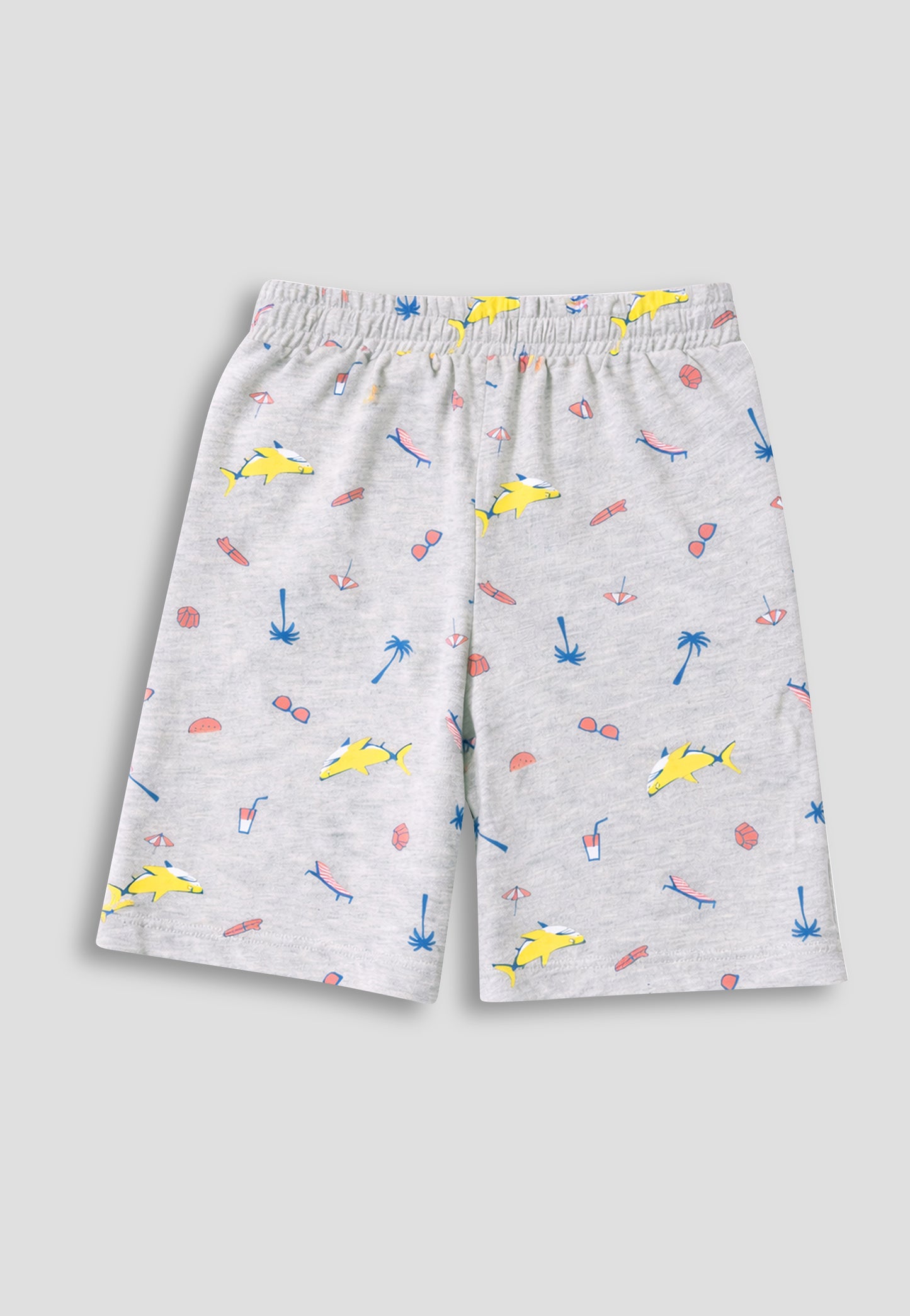 TRESNOVA Cotton Anti-Microbial & Smart Waistband Technology Jungle Printed  Soft Shorts Pack of 2- Green & Melange