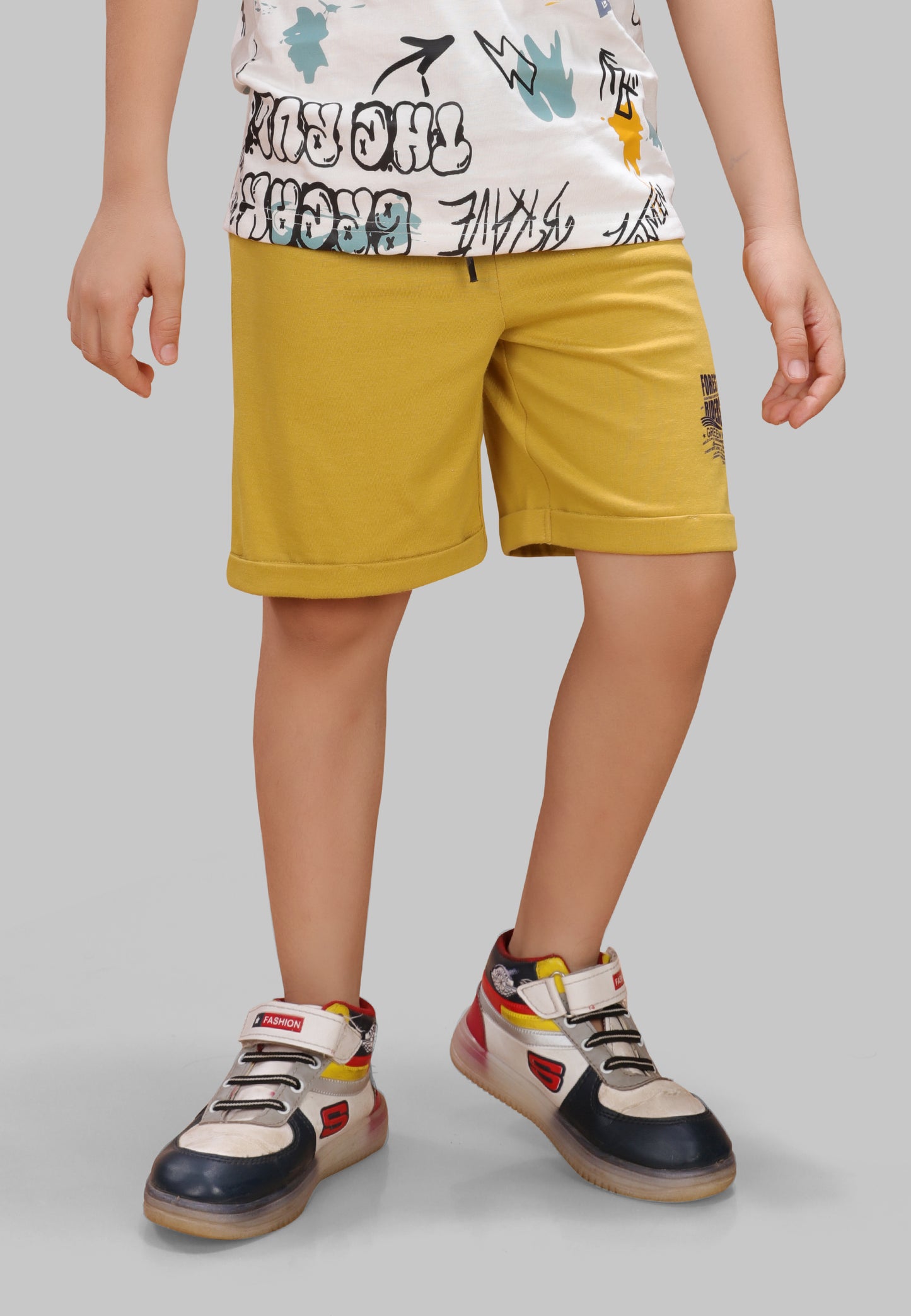 Boys' Jungle Print Shorts (Pack of 3) – Soft, Anti-Microbial Cotton | Kids' Everyday Wear & Loungewear