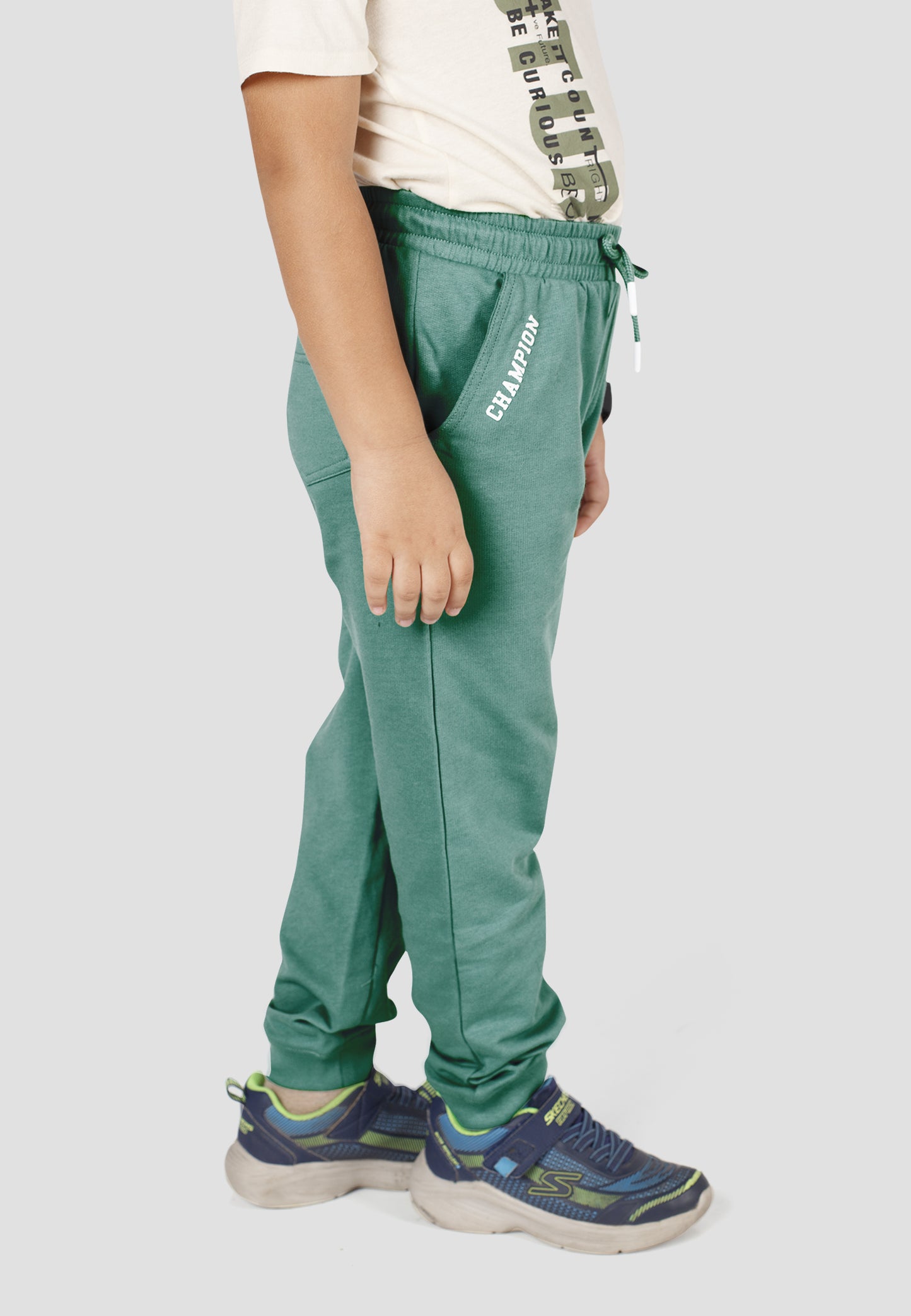 Tresnova Cotton Knit Full Sleeves Antimicrobial Finish Champion Printed Jogger Track Pant -Green