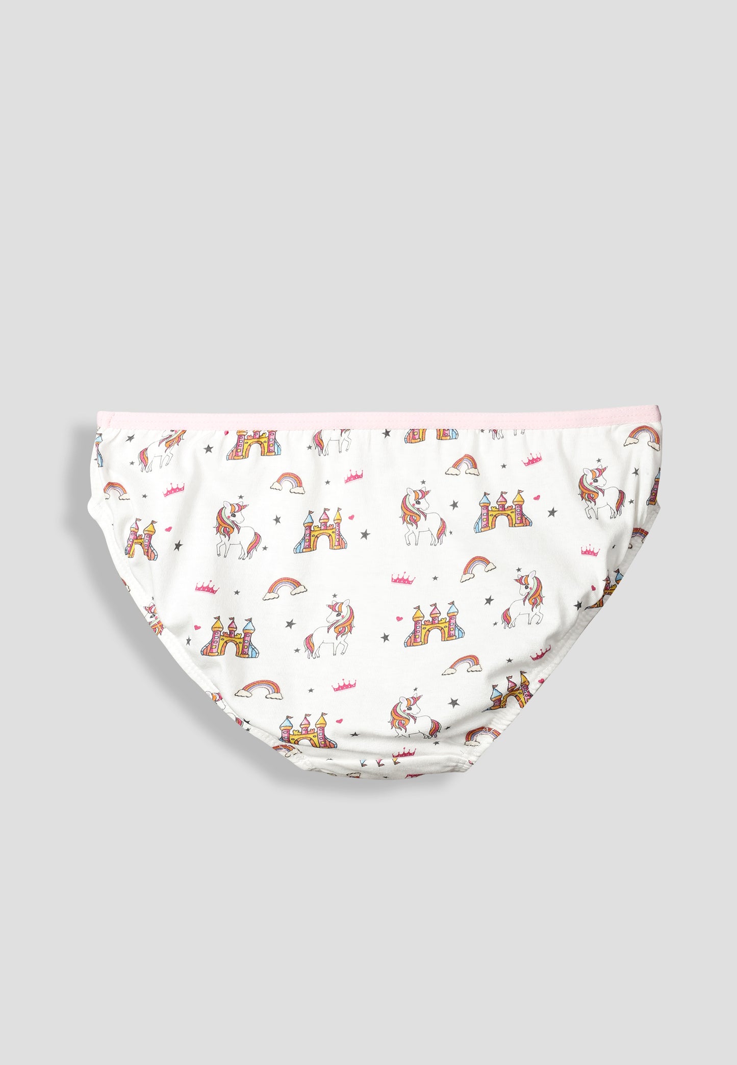 Girls’ Soft Unicorn Print Cotton Lycra Briefs/Panties | Kids Underwear with Anti-Microbial Finish & Smart Waistband Technology - Pack of 3