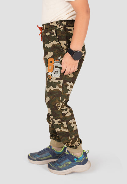 Tresnova Cotton Knit Full Sleeves Antimicrobial Finish Camoflague Printed Jogger Track Pant -Camoflague
