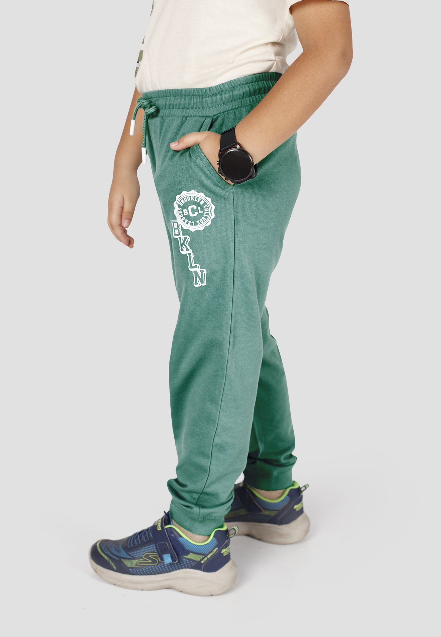 Tresnova Cotton Knit Full Sleeves Antimicrobial Finish Champion Printed Jogger Track Pant -Green