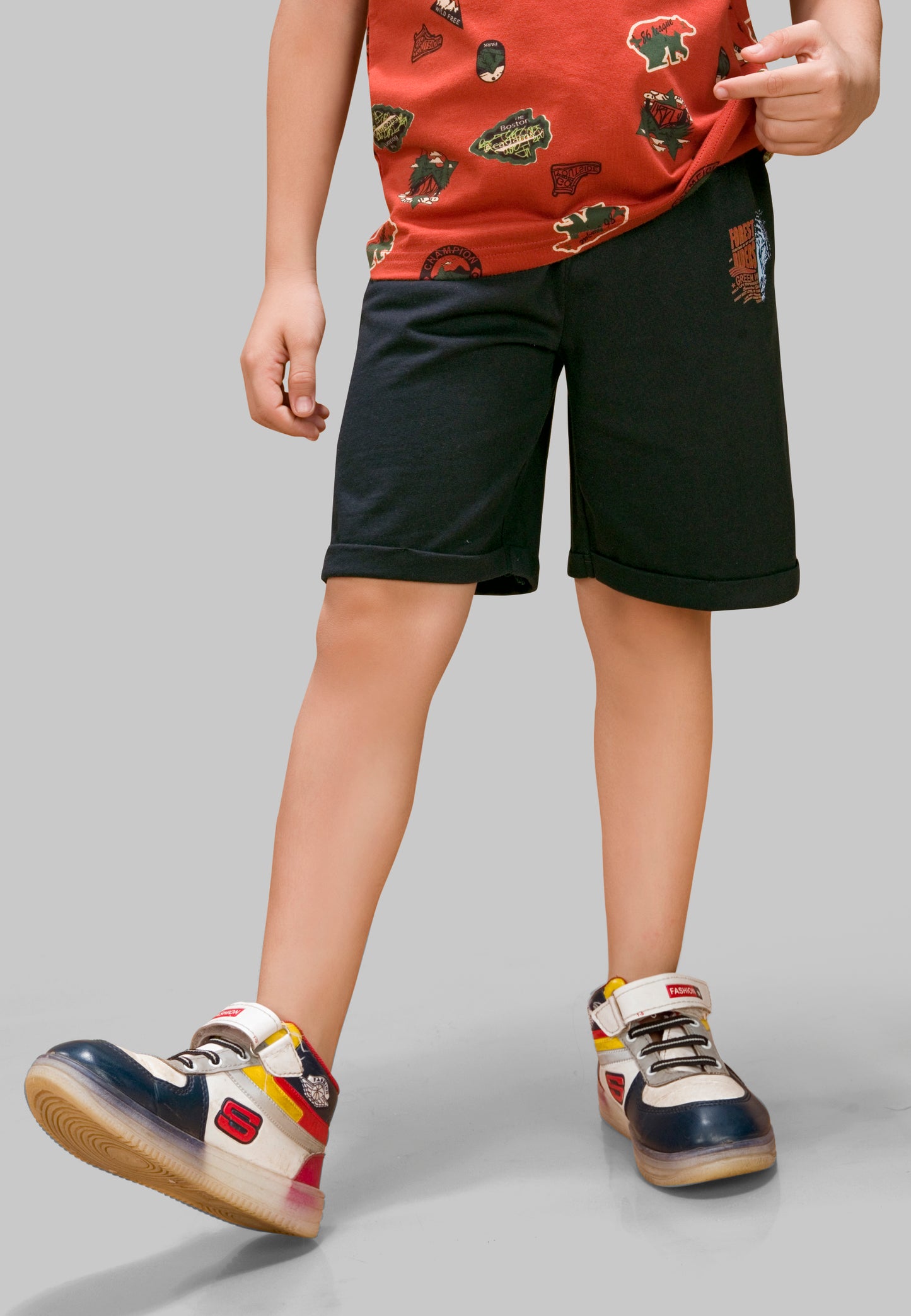 Boys' Jungle Print Shorts (Pack of 3) – Soft, Anti-Microbial Cotton | Kids' Everyday Wear & Loungewear