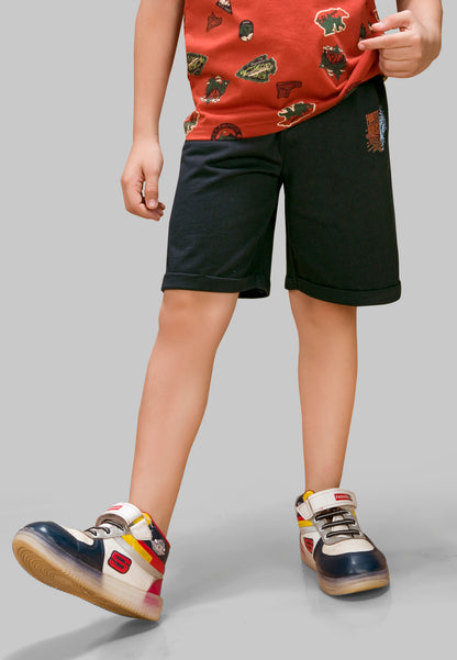 Boys' Jungle Print Shorts (Pack of 3) – Soft, Anti-Microbial Cotton | Kids' Everyday Wear & Loungewear