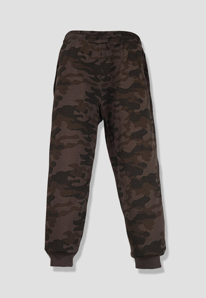 Tresnova Cotton Knit Full Sleeves Antimicrobial Finish Camoflague Printed Coordinating T-shirt And Joggers Set-Camoflague