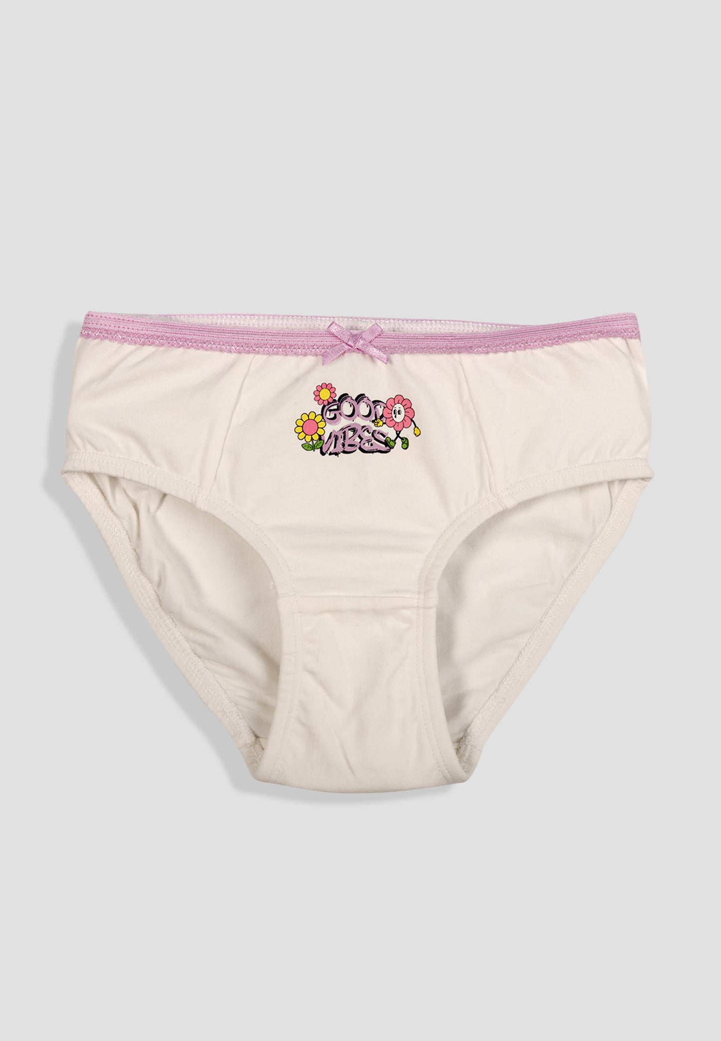 TRESNOVA Cotton Lycra Anti-microbial Finish & Smart Waistband Technology Floral Printed Soft Panties Pack of 3 -Pink Purple & Offwhite