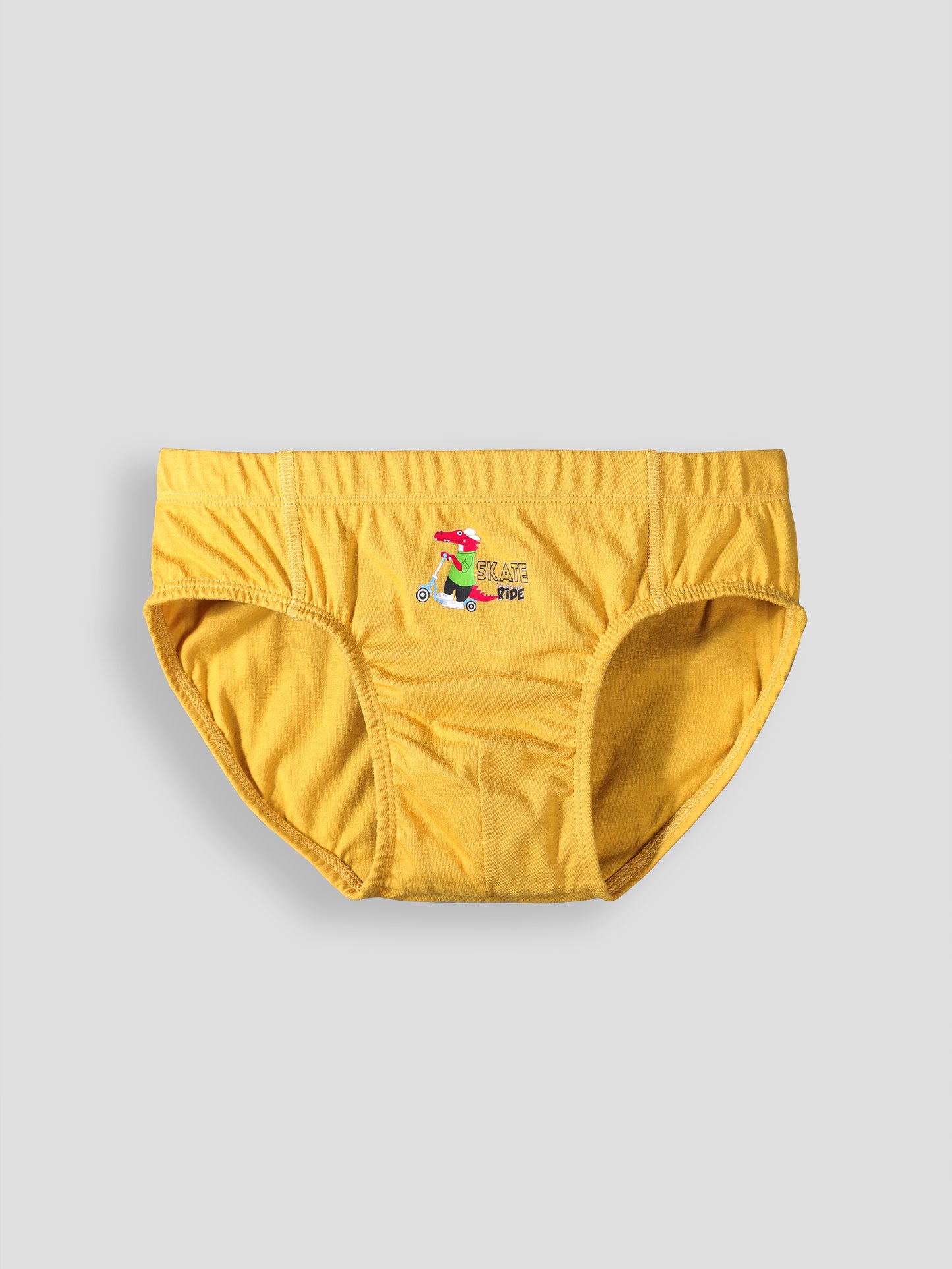 Boys’ Soft Dinosaur Print Cotton Briefs | Kids Underwear with Anti-Microbial Finish & Smart Waistband Technology - Pack of 3