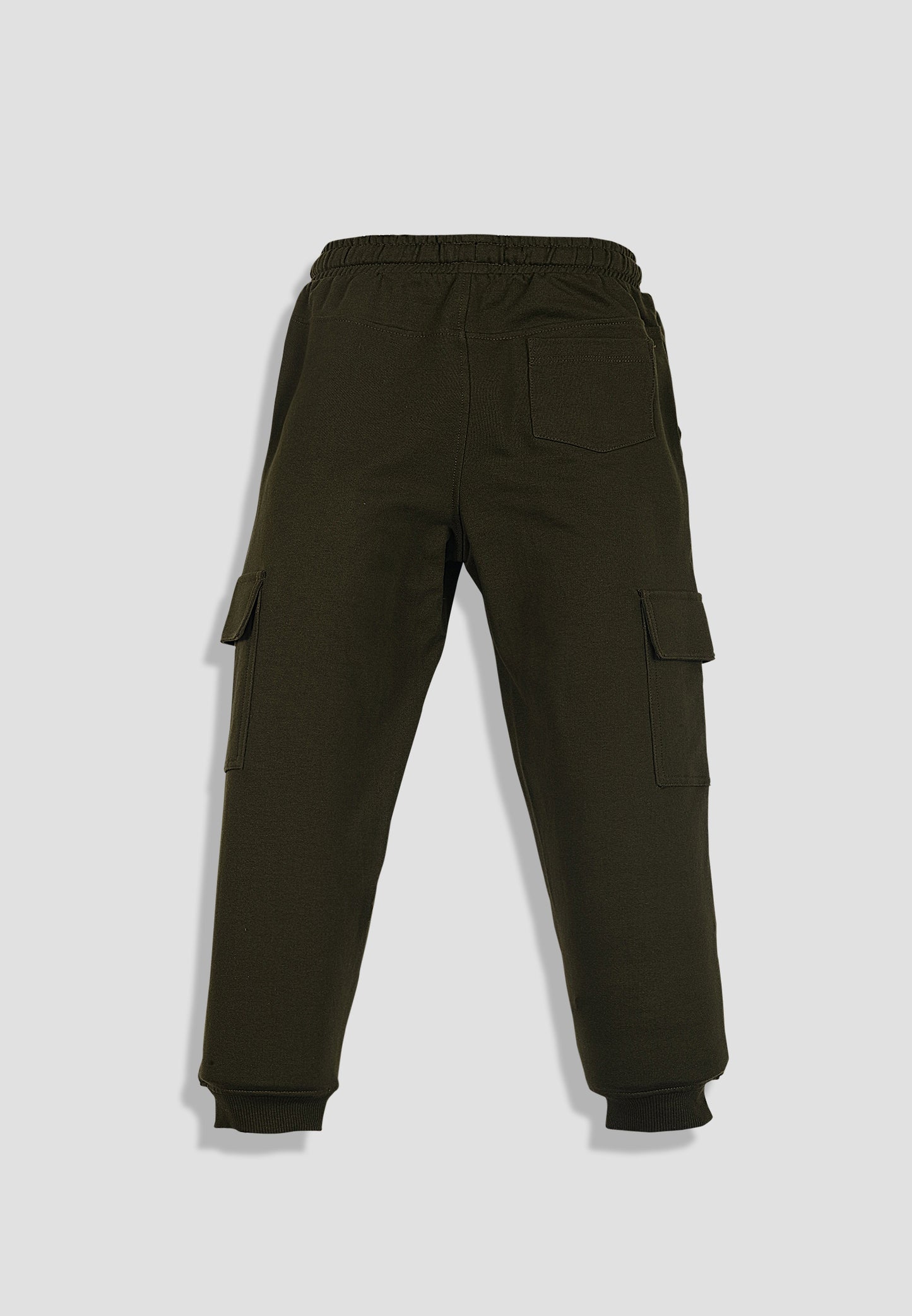 Tresnova Cotton Knit Full Sleeves Antimicrobial Finish Cargo Jogger Track Pant -Olivegreen