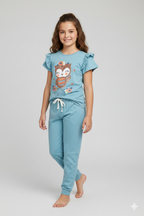 Soft Cotton Pyjama Set for Girls ( 1 Set) |  Anti-Bacterial Chemical Free Nightwear | Ages 2-16Y