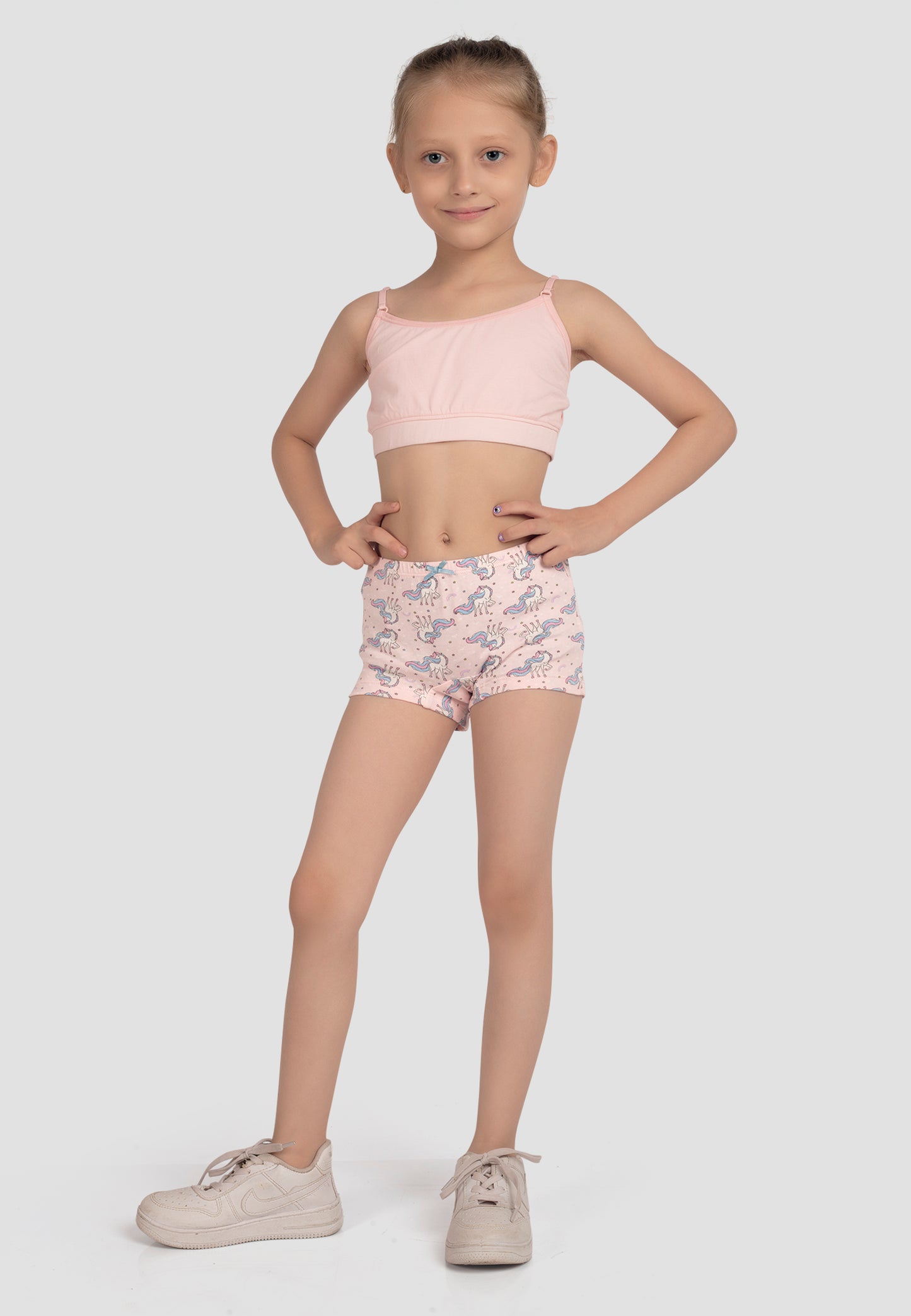Girls Beginners Full-Coverage Non-Padded 4-Way Stretch Bra – Soft, Anti-Microbial & advanced ergonomic armhole technology Cotton Lycra Underwear for Kids - Pack of 2 (Copy)