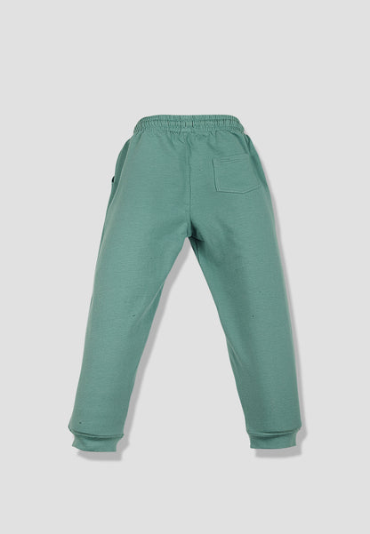 Tresnova Cotton Knit Full Sleeves Antimicrobial Finish Champion Printed Jogger Track Pant -Green