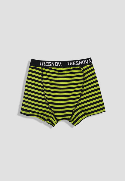 TRESNOVA Cotton Anti-microbial Finish & Smart Waistband Technology Space Printed Soft Boxer Briefs Pack of 3 - Black Green & Orange