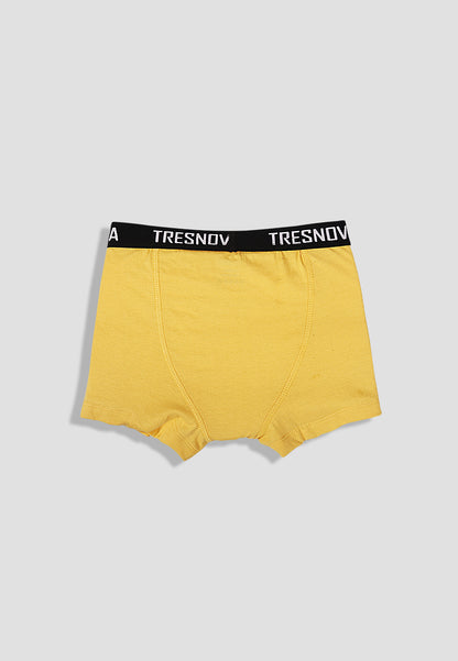TRESNOVA Cotton Anti-microbial Finish & Smart Waistband Technology Newyork Printed Soft Boxer Briefs Pack of 3 -Yellow camoflague & Tealblue