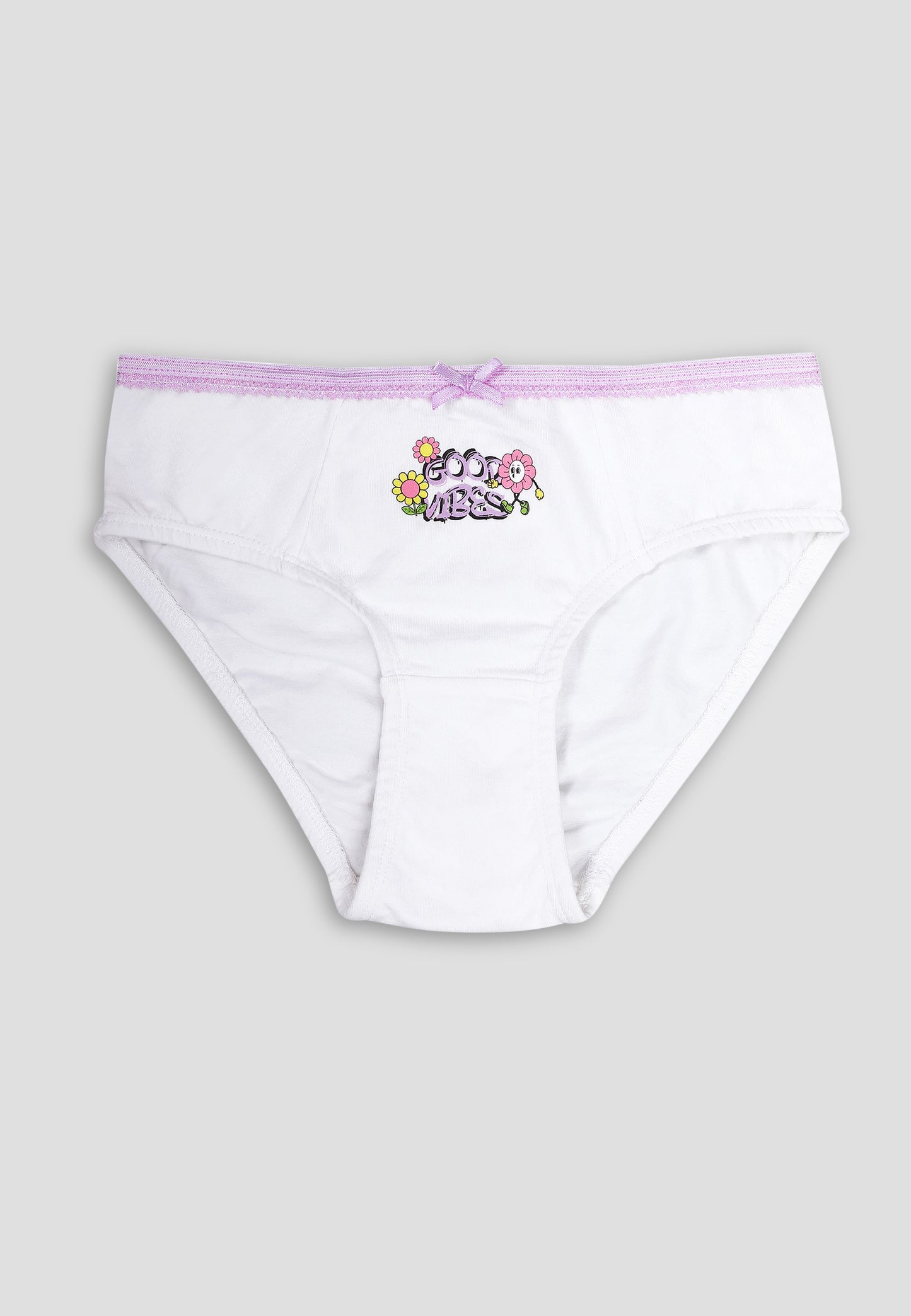 TRESNOVA Cotton Lycra Anti-microbial Finish & Smart Waistband Technology Floral Printed Soft Panties Pack of 3 -Pink Purple & Offwhite