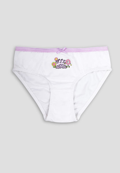 TRESNOVA Cotton Lycra Anti-microbial Finish & Smart Waistband Technology Floral Printed Soft Panties Pack of 3 -Pink Purple & Offwhite