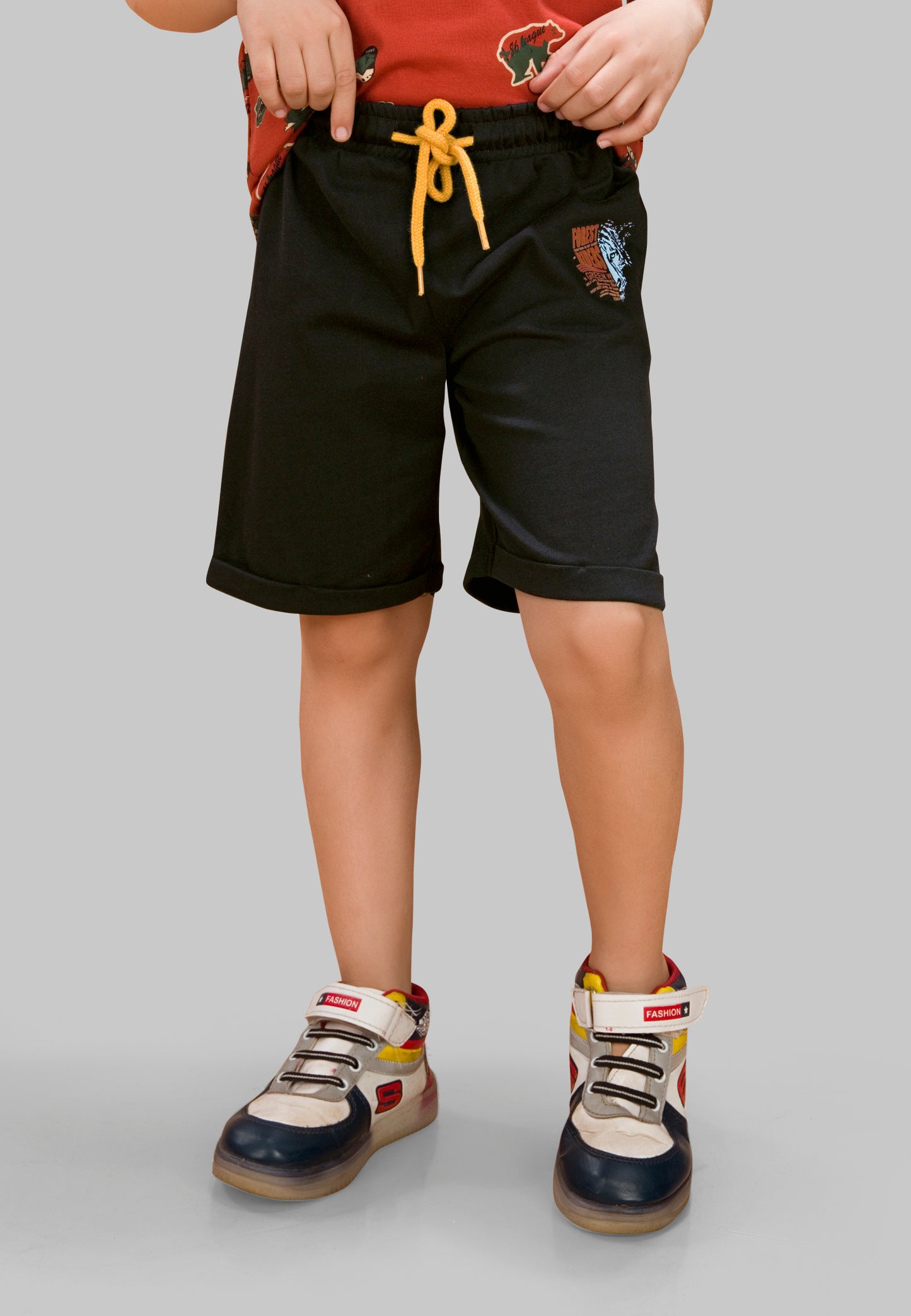 Boys' Jungle Print Shorts (Pack of 3) – Soft, Anti-Microbial Cotton | Kids' Everyday Wear & Loungewear