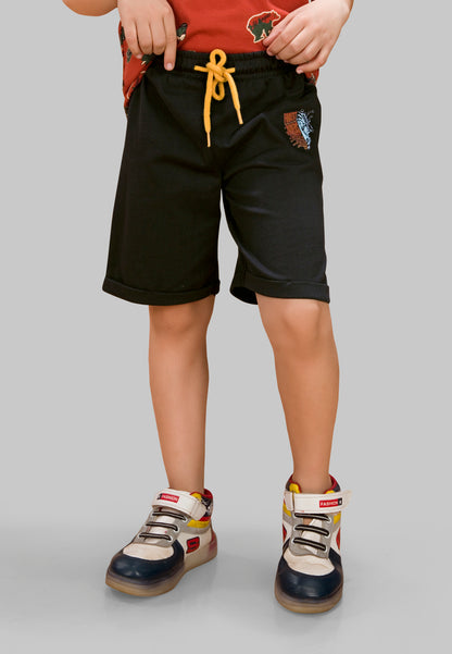 Boys' Jungle Print Shorts (Pack of 3) – Soft, Anti-Microbial Cotton | Kids' Everyday Wear & Loungewear