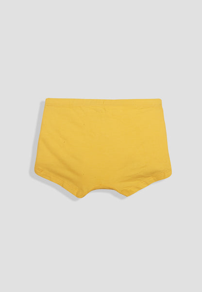 TRESNOVA Cotton Lycra Anti-microbial Finish & Smart Waistband Technology Unicorn Printed Soft Boxer Panties Pack of 3 -Yellow Pink & Navyblue