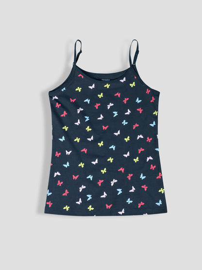 Girls Unicorn Print Camisoles/Vest Tops – Soft Cotton Lycra Kids' Undershirts with Anti-Microbial Finish & advanced ergonomic armhole technology - Pack-of-3