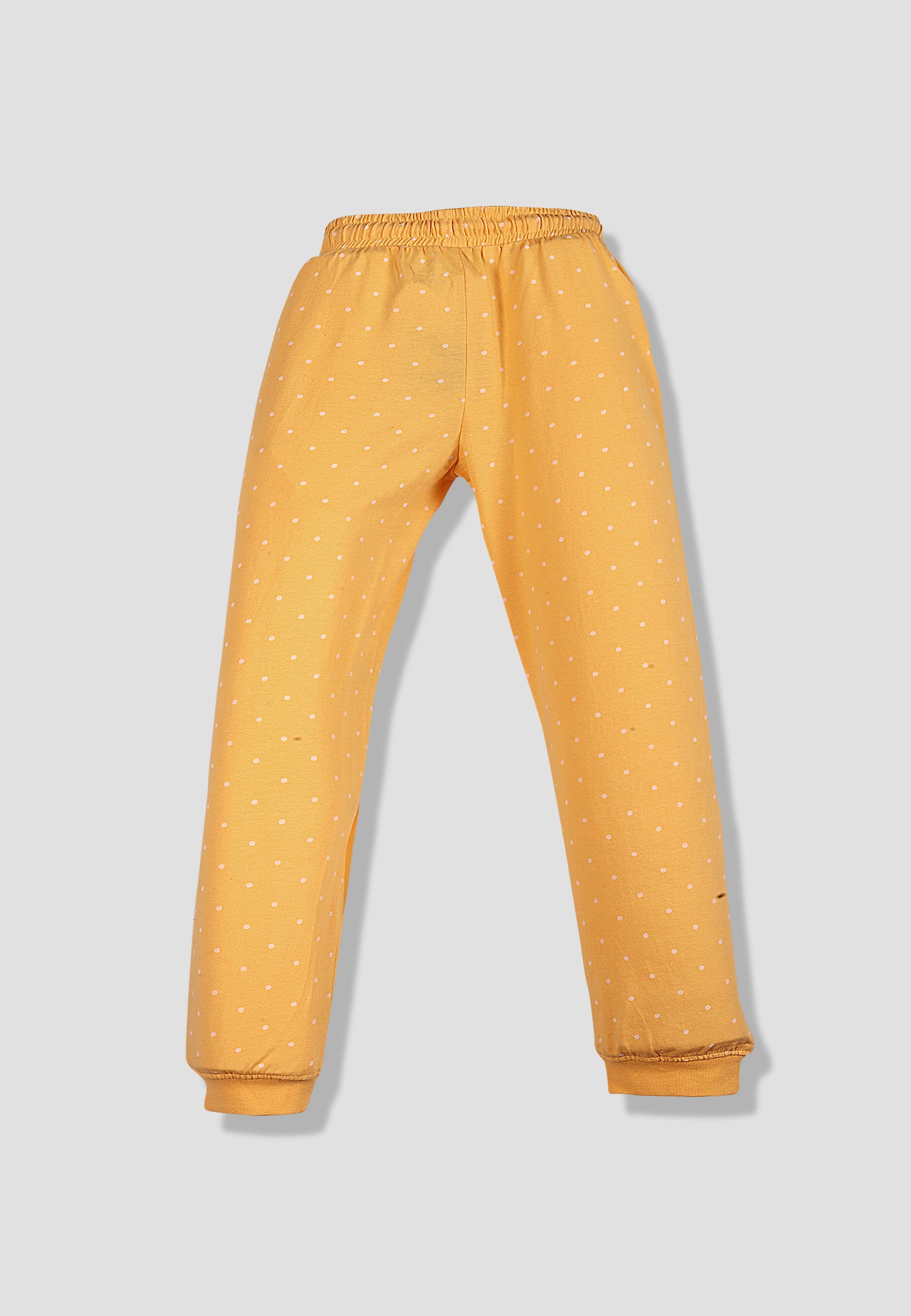 Tresnova Cotton Knit Full Sleeves Antimicrobial Finish Fox Printed Coordinating T-shirt And Joggers Set-Yellow