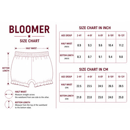 Soft Cotton Bloomer Panties For Girls ( Pack of 3) | Anti-Bacterial Kids Underwear | Ages 2-12Y Lycra Anti-microbial Finish & Smart Waistband Technology Heart Printed Soft Boxer PantiesPack of 3 - White, Red, Navy (Copy) (Copy)